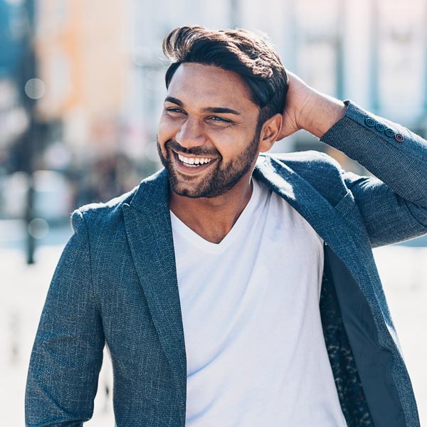 man with thick hair